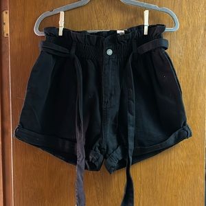Black PaperBag Style shorts